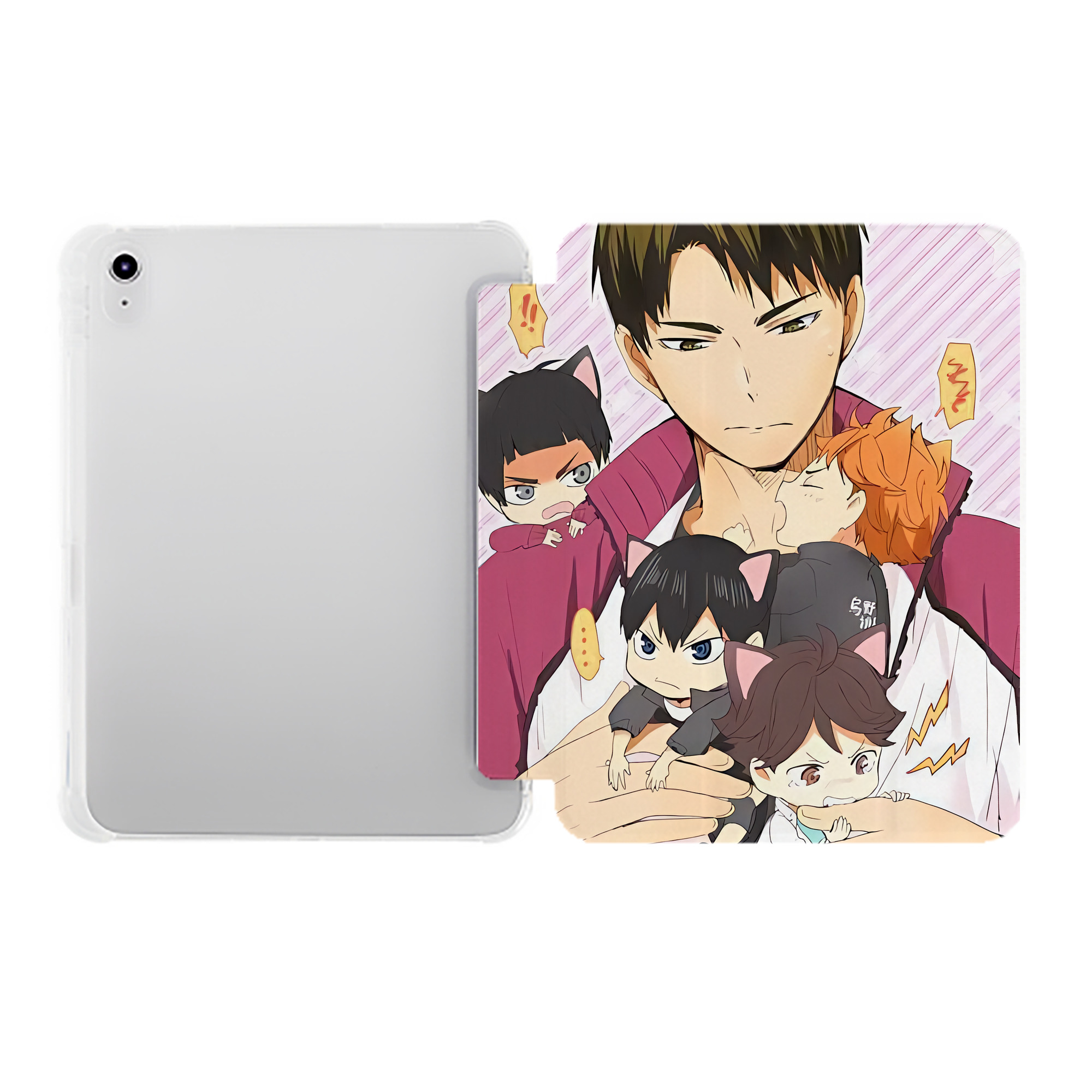 （画像用） ハイキュー!! Haikyu!! IPad ケース ペン収納付き 三つ折りスタンド PUレザー×シリコン 対応機種9.5/10.5/10.9インチ